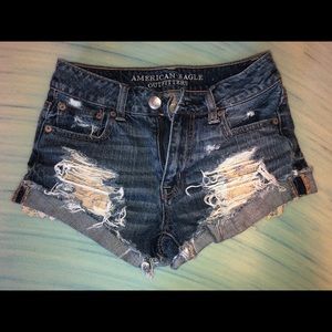 American eagle, high waisted festival shorts